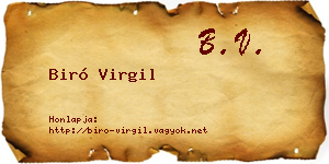 Biró Virgil névjegykártya